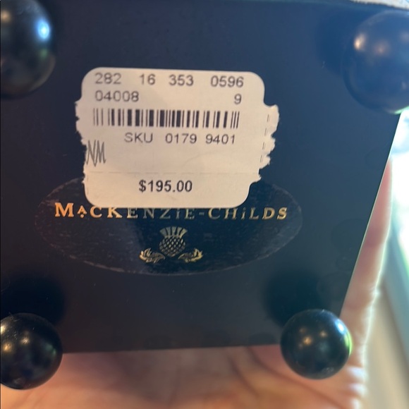 MacKenzie-Childs Green Topiary Hen with Pink and Black Accents - Picture 7 of 7